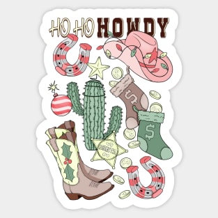 Southwestern Cowgirl Christmas Sticker